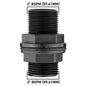 Tank Connector mit Unterlegscheibe, 2" BSPM (59,61 mm), schwarze Außengewinde