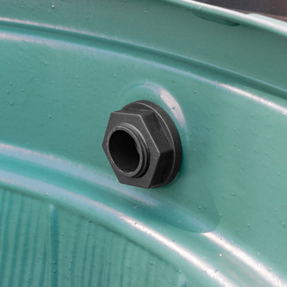 32-mm Einlass am Wasserfass mit schwarzem Anschlussstutzen