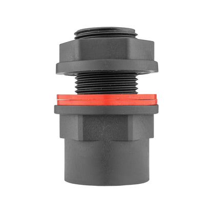 3/4" connector adapter with red sealing ring and threaded male end