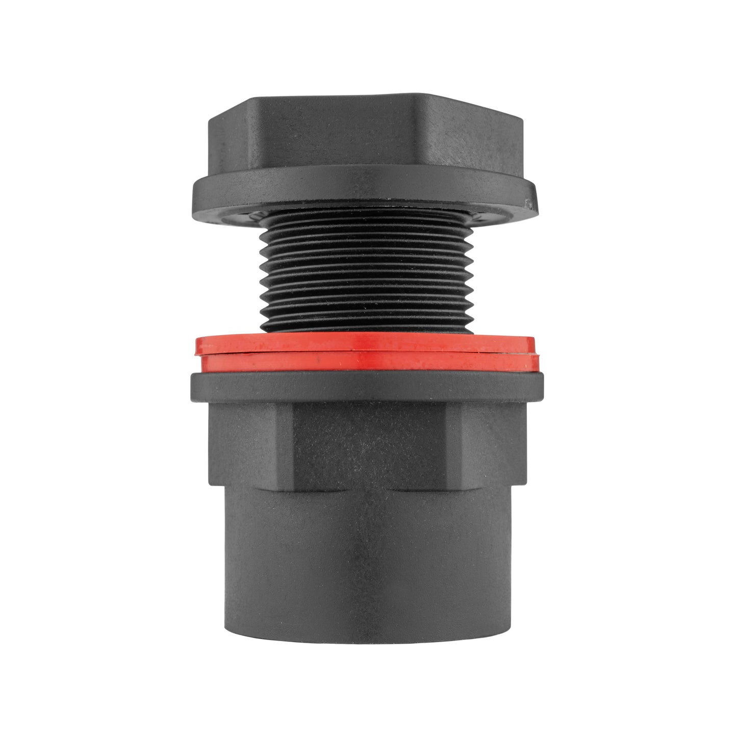 3/4" connector adapter with red sealing ring and female thread opening