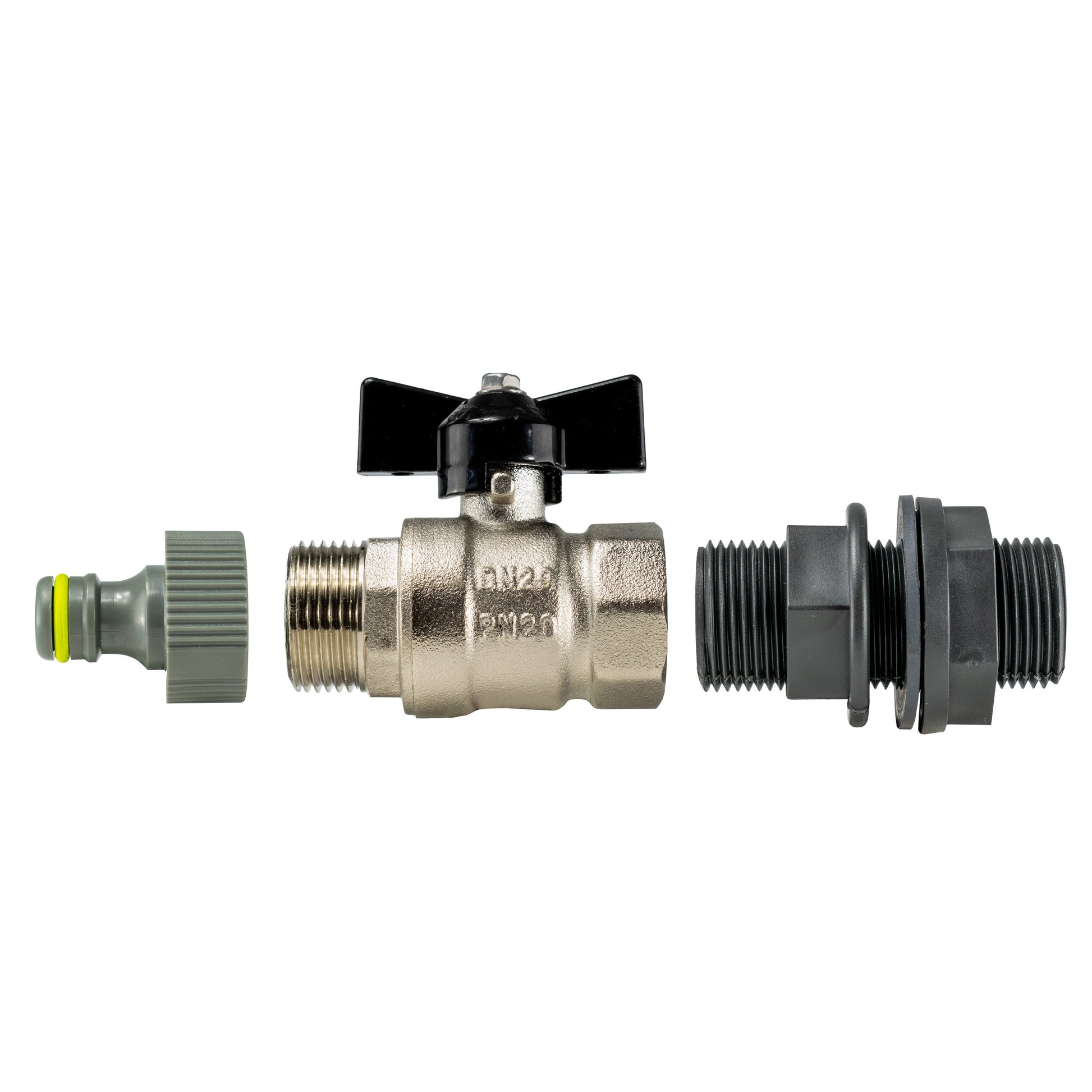 3/4" BSP metal bib tap valve with quick-connect outlet