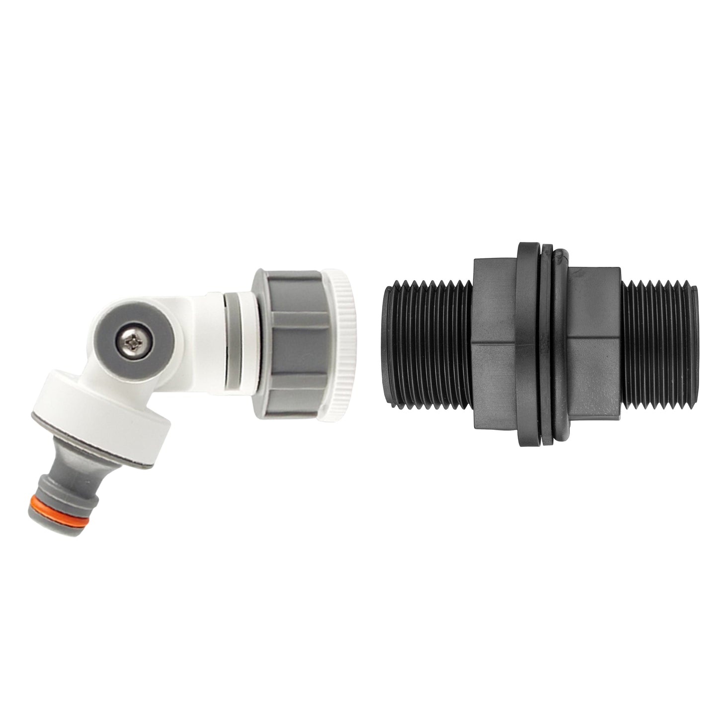 Water Butt ¾” BSP with adjustable WL connector, elbow fitting and threaded ends