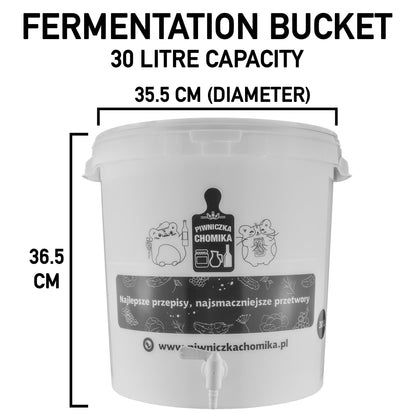 Home Brew Bucket 30L z kranikiem – opis i instrukcje na opakowaniu