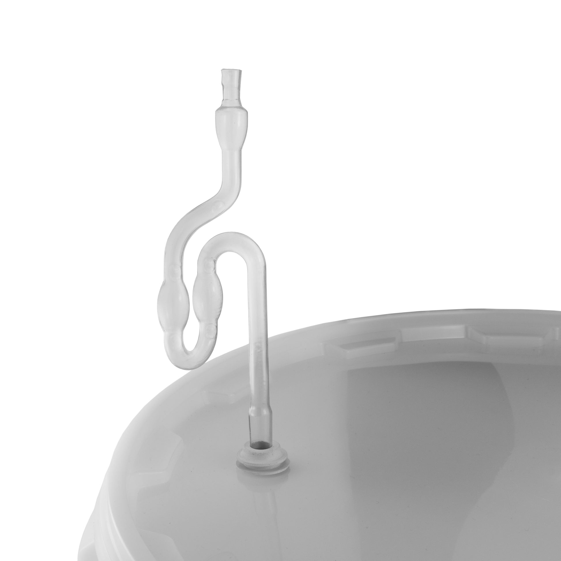 Home Brew Bucket 30L z kranikiem, rura wylotowa nad otwartą pokrywą