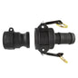Camlock Type A+C connector, black plastic with brass safety rings and pins