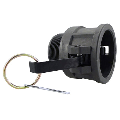 Camlock Type B 1" cam connector with open face and black latch handle