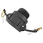 Camlock Type B 1/2" black connector with brass lock rings and metal pins
