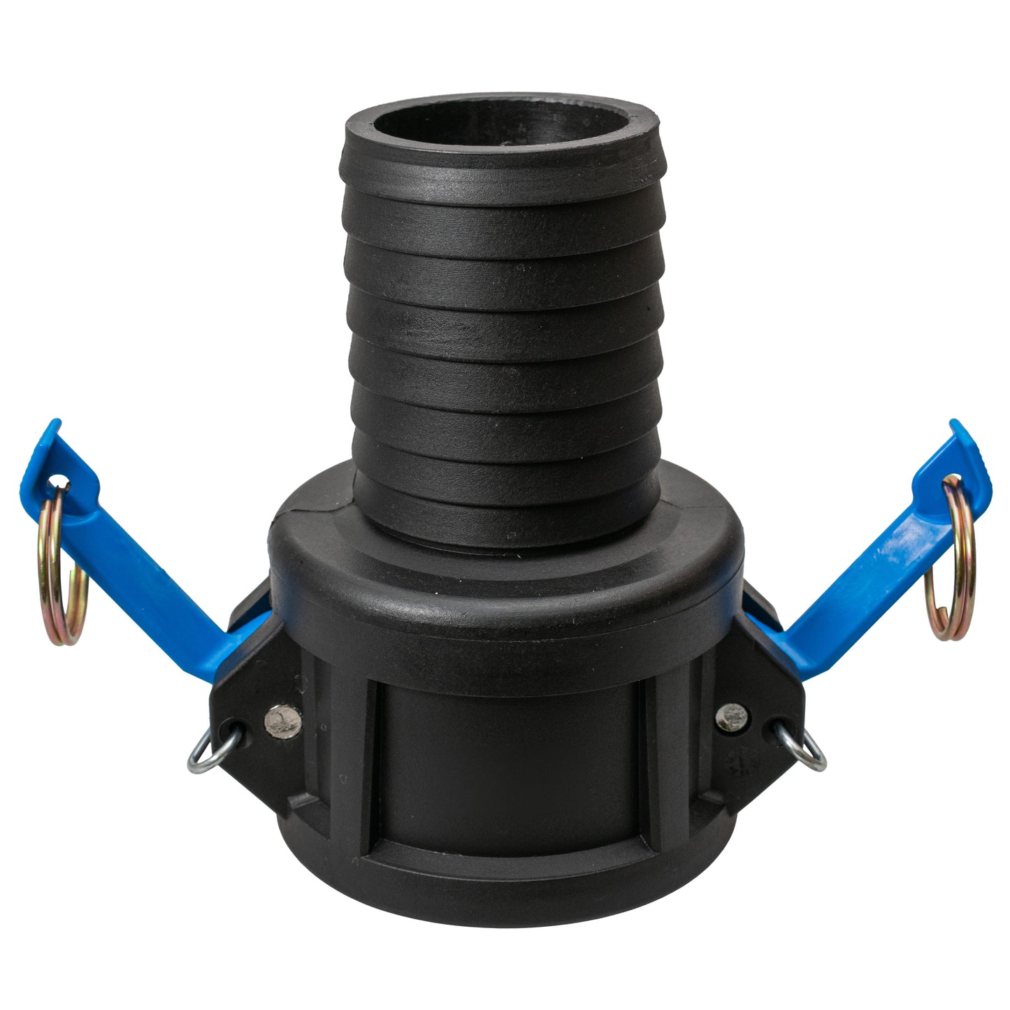 IBC Camlock 1" Type C, kompakte Kupplung mit blauen Sicherungen