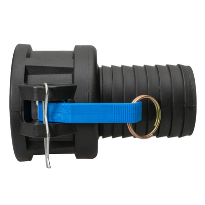 IBC Camlock 1" Type C, blaues Band mit Sicherungsbügel