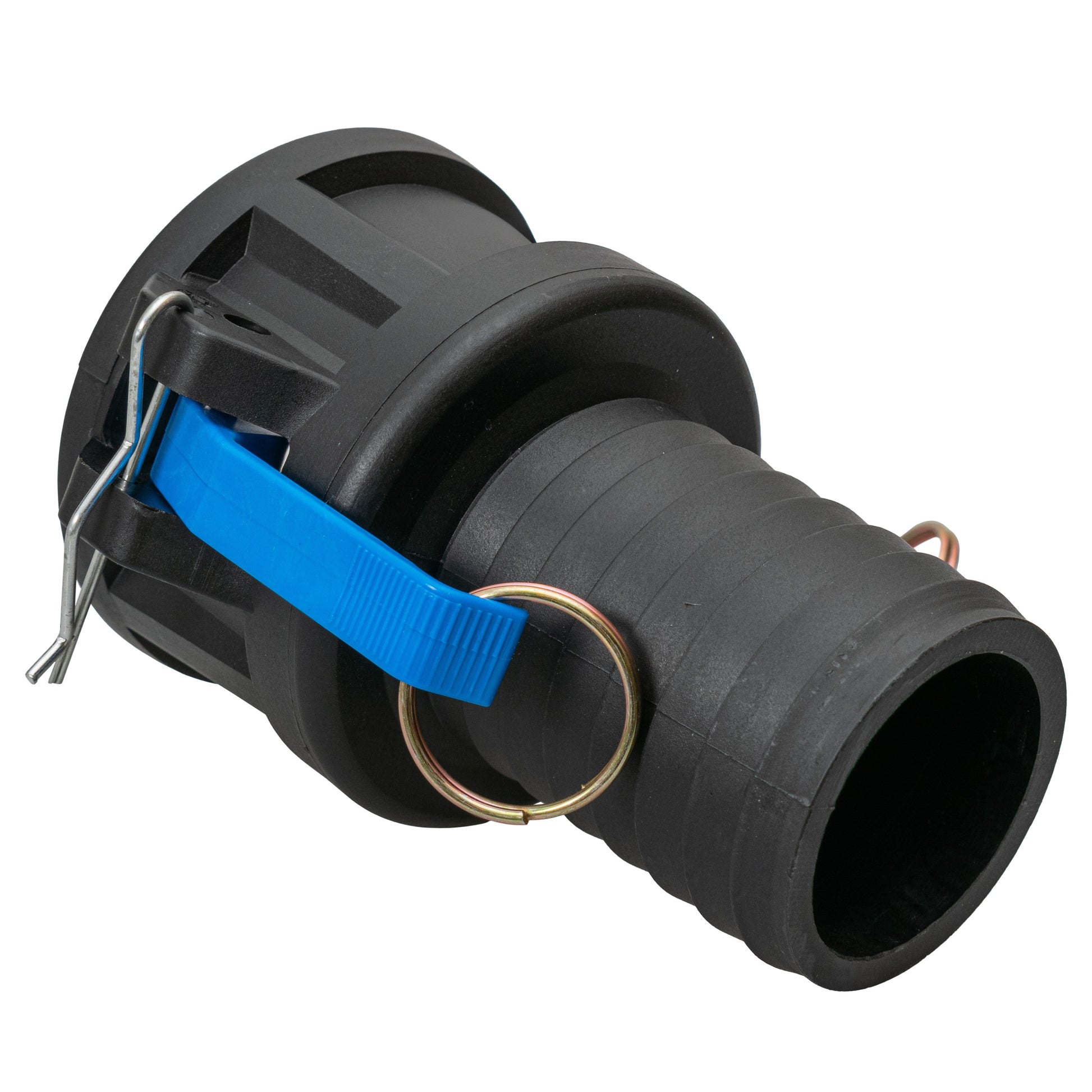 IBC Camlock 1" Type C, Stecknippel mit blauer Klammer und Ring