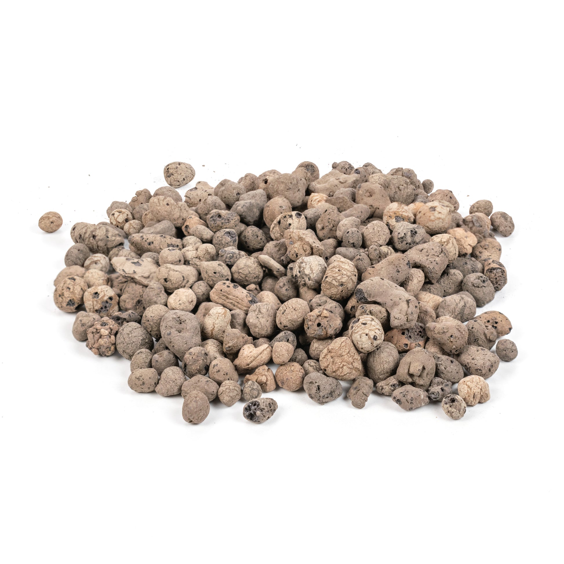 Erweiterter Keramzyt 4–8 mm lose: graubraune, poröse Kügelchen in Haufenform