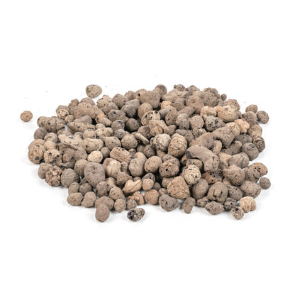 Erweiterter Keramzyt 4–8 mm lose: graubraune, poröse Kügelchen in Haufenform