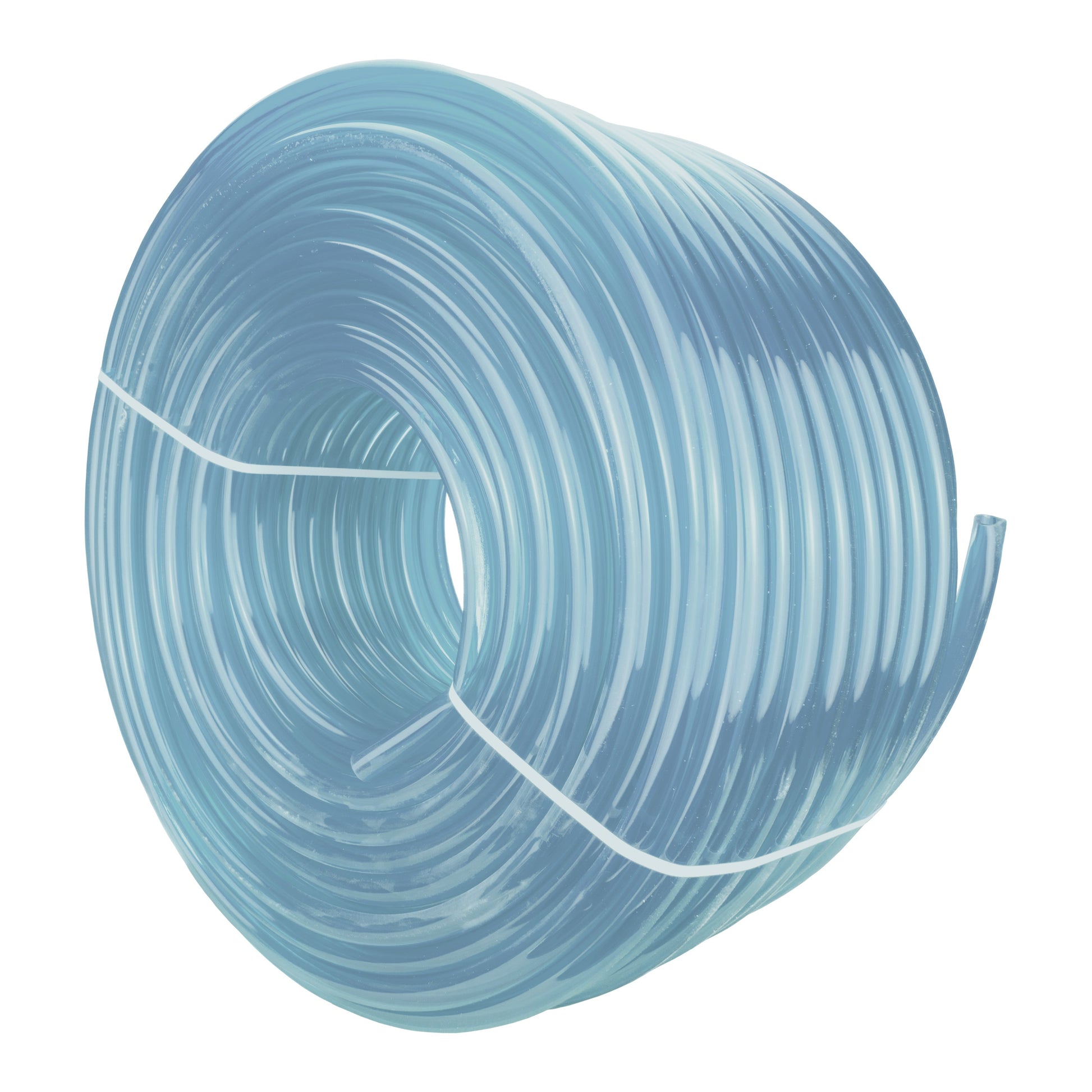 Clear PVC pipe coil with lead line, internal 14mm, external 18mm, 2mm wall