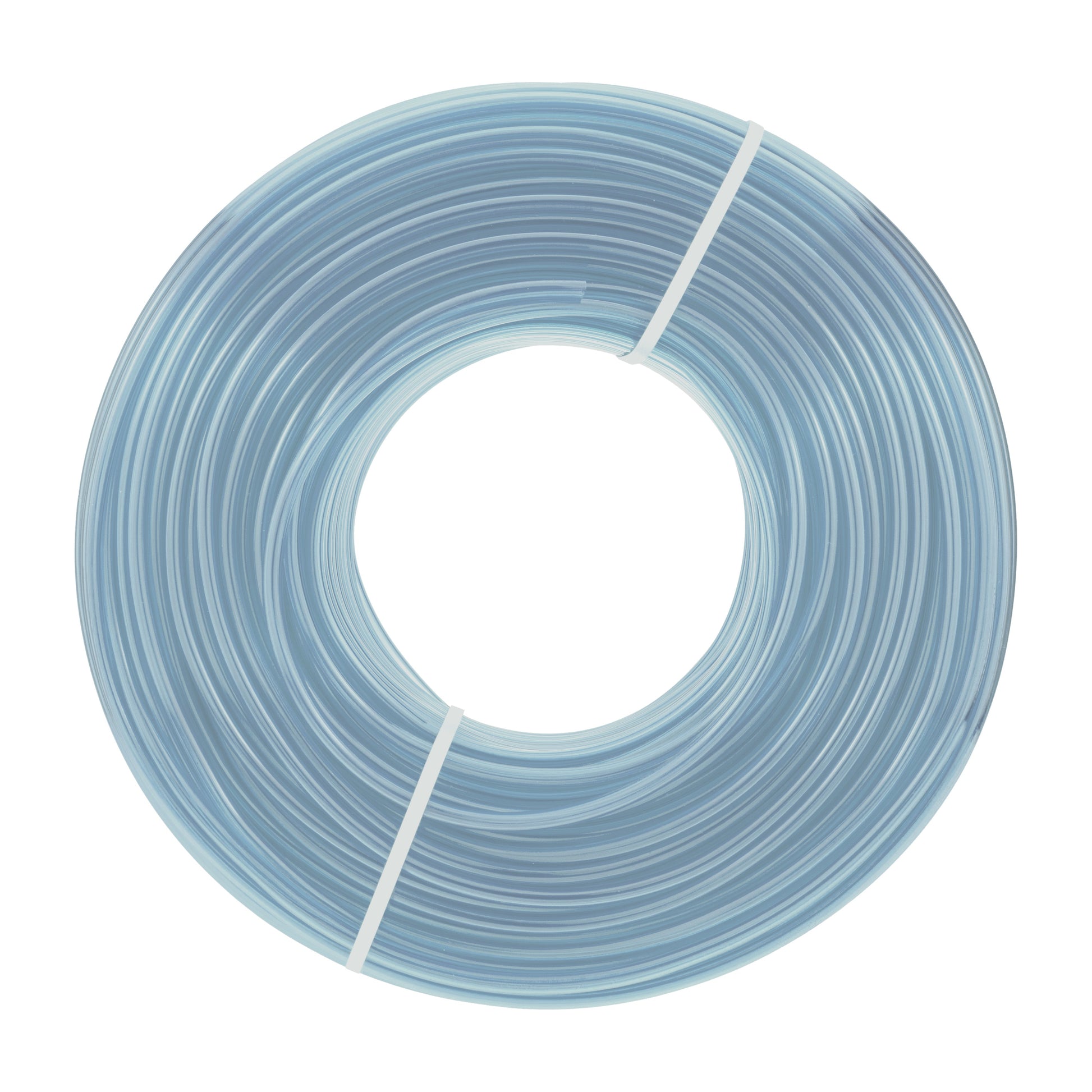 Clear PVC pipe coil, 4mm inside opening visible, 6mm outer diameter, 1mm wall