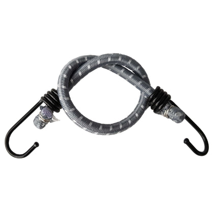 Metal bungee cord hook, black end hooks with silver coiled spring loop