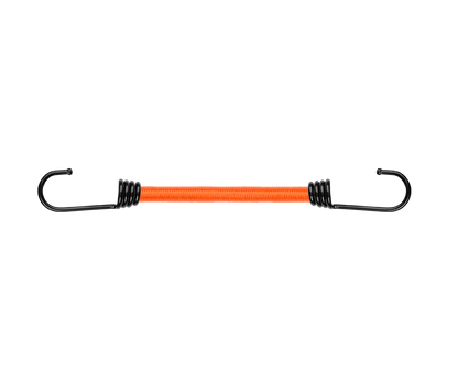 Orange Bungee-Kordel mit zwei Metallhaken und Federn, 80 cm