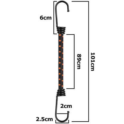 Hook size sketch: 100cm bungee cord, 68cm length, 10cm width, 6cm/2cm/2.5cm