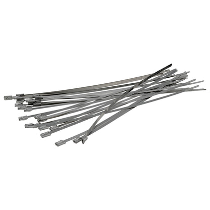 Stainless steel cable ties, 4.6mm x 360mm, metal head and locking ends