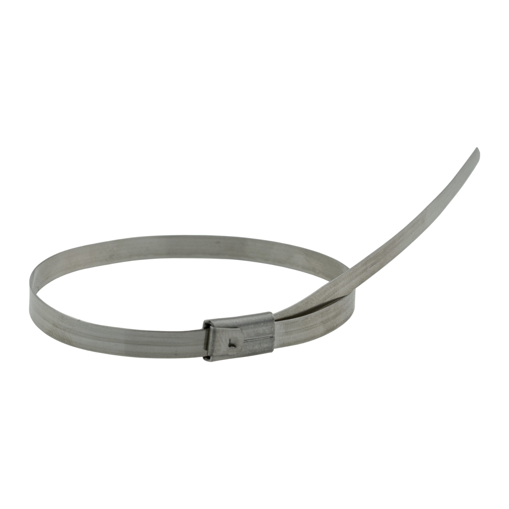 Edelstahl Kabelbinder Schlaufe mit Verschluss, silberfarben, bandförmig