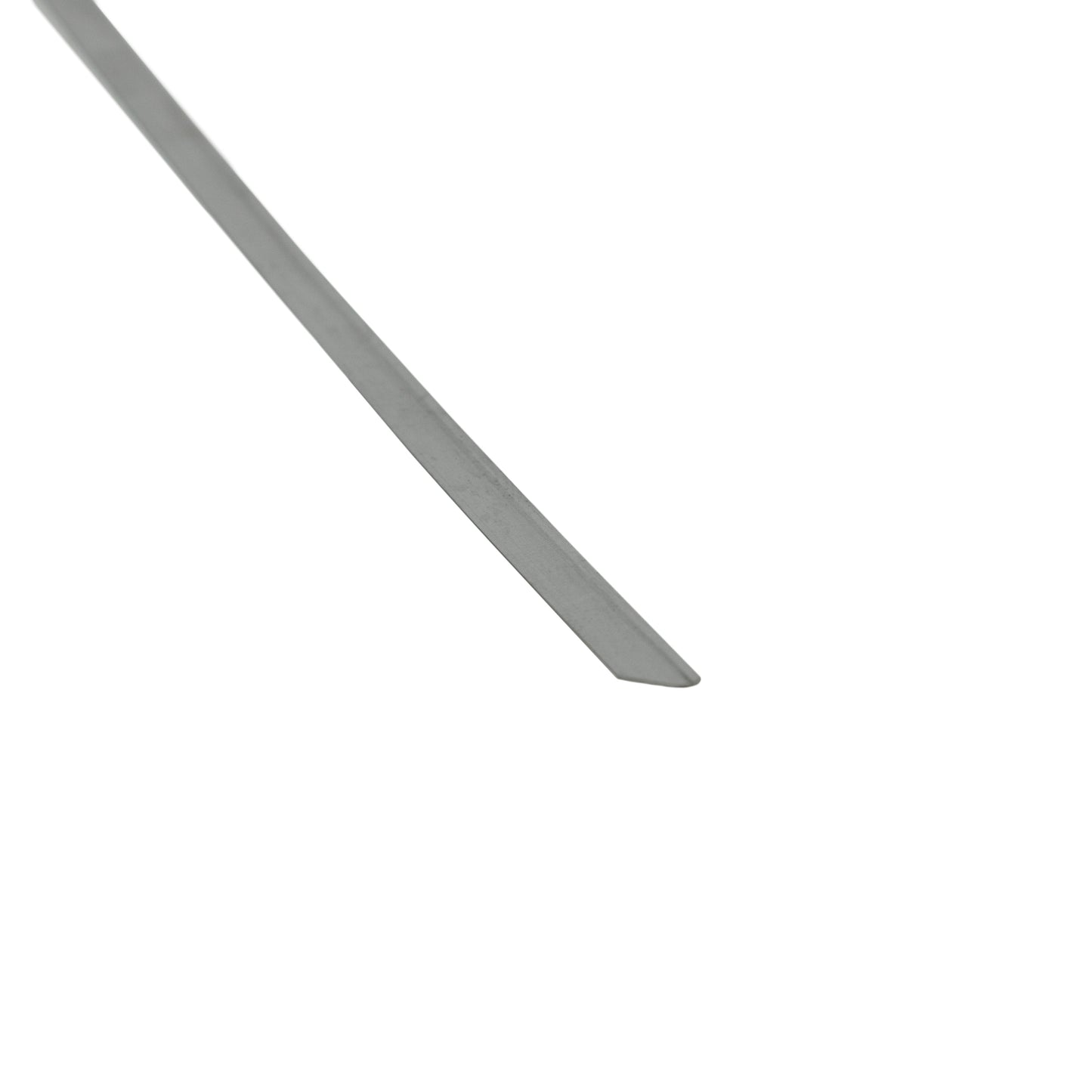Single stainless steel cable tie strip end, flat strap profile