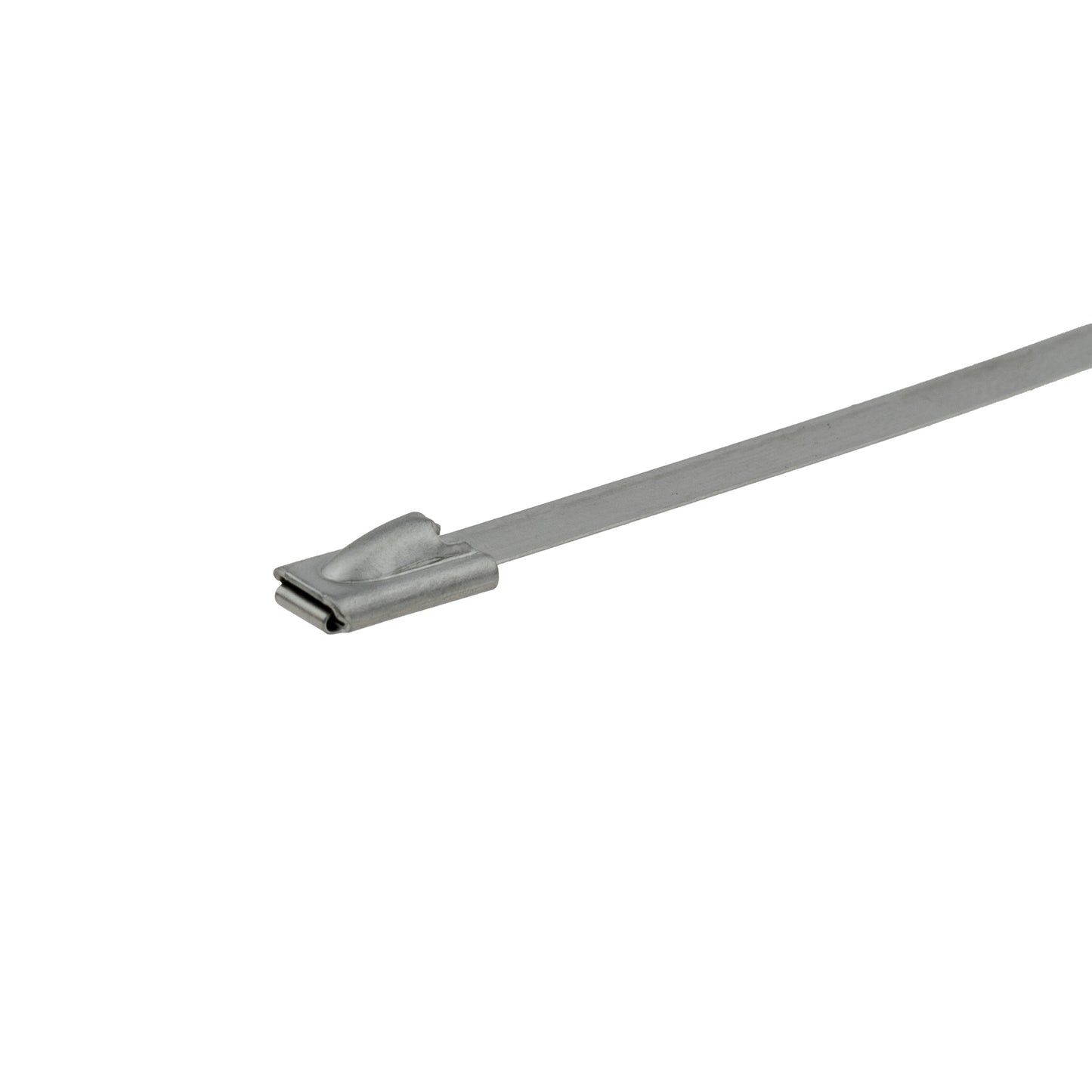 Stainless steel cable tie 4.6mm x 840mm, locking head close-up