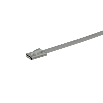 Stainless steel cable tie 4.6mm x 840mm, locking head close-up