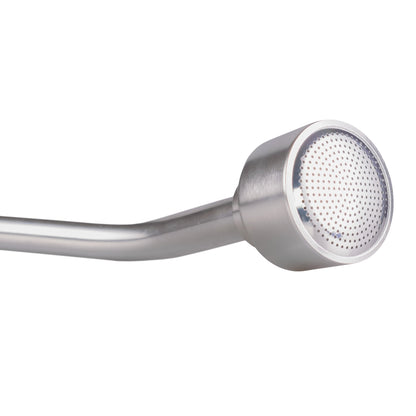 Stainless spray head with fine perforations at the end of the watering lance