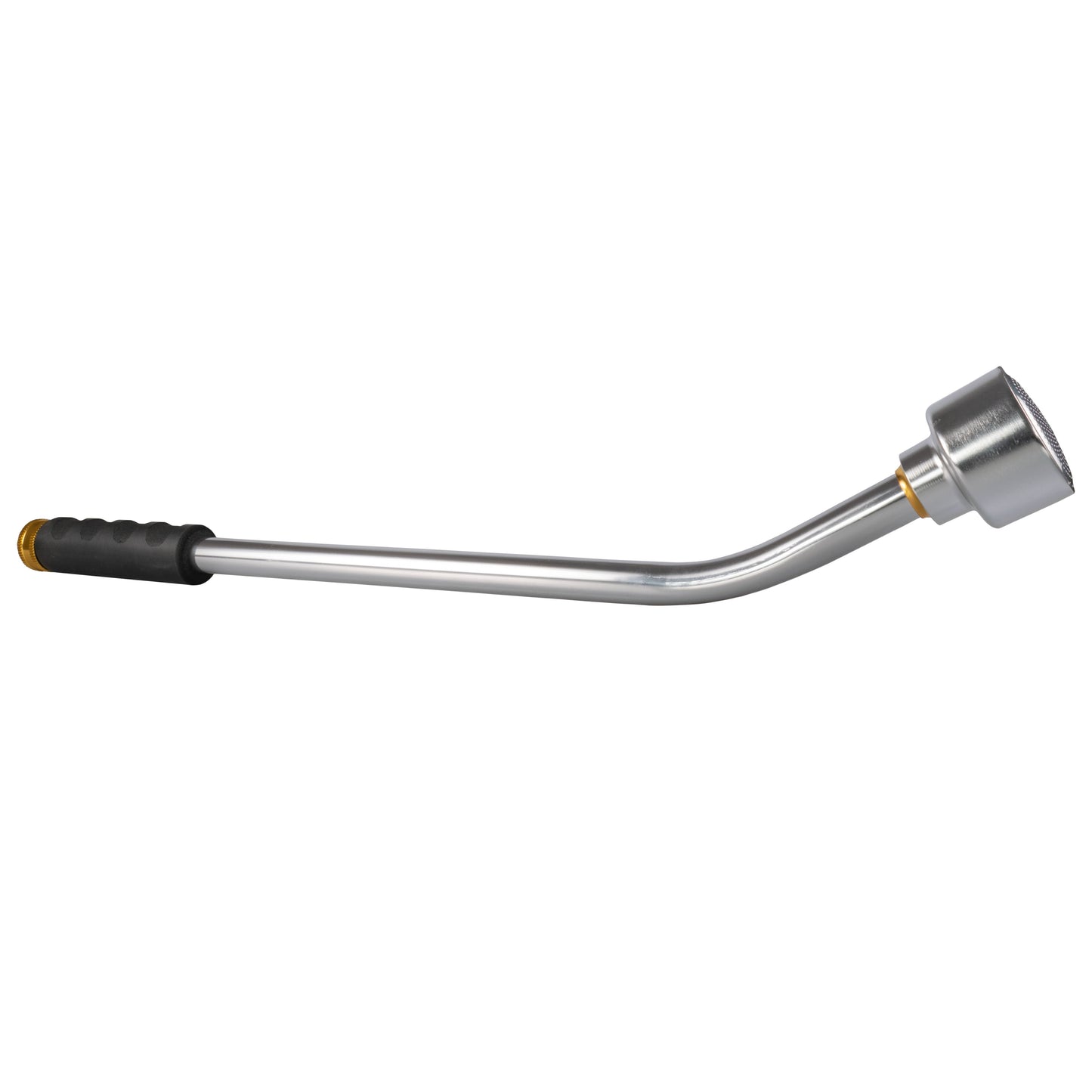 90cm watering lance side view with curved chrome tube and spray outlet