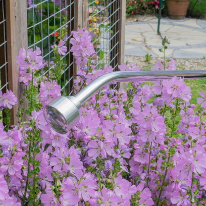 90cm watering lance with shower head nozzle and curved chrome tube
