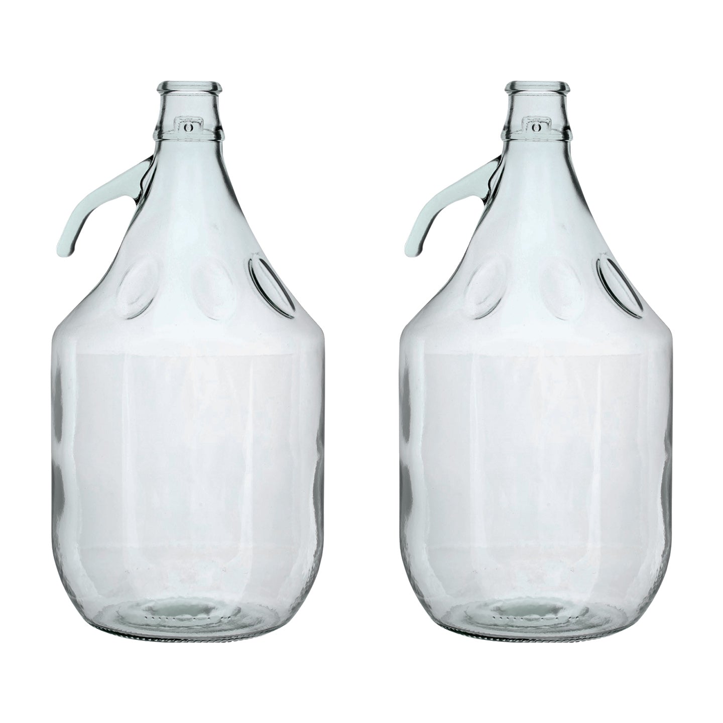 5L Glas-Demijohn, klar, mit seitlichem Tragegriff (2er-Set)