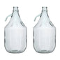 5L Glas-Demijohn, klar, mit seitlichem Tragegriff (2er-Set)