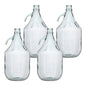 5L glass demijohn bottles (4-pack), plain clear glass with carry handles