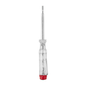 Current tester flat screwdriver, clear shaft, red end cap, 250V