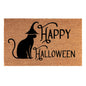 Doormat 60x40 cm: „Happy Halloween“ mit schwarzer Katze