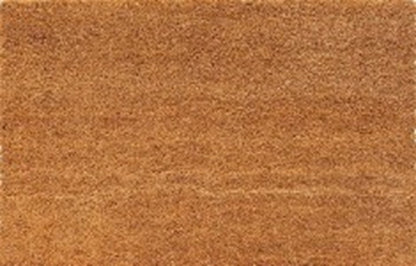 Nahaufnahme: braune Fußmatte 60 x 40 cm, dichte Floroberfläche mit feinen Fasern