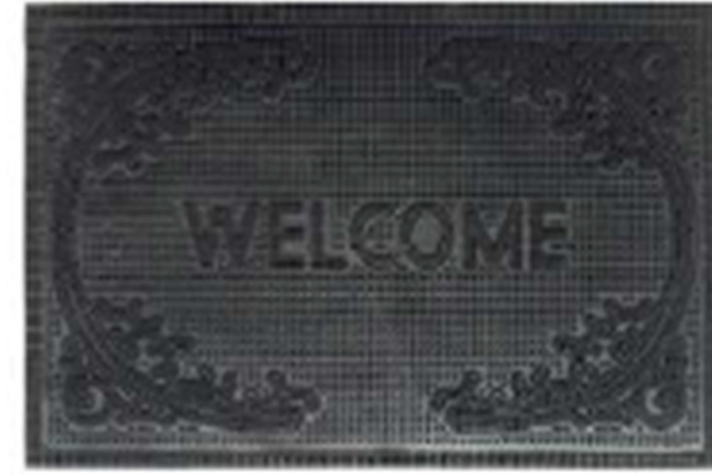 Welcome rubber doormat 60 x 40 cm, “WELCOME” centered with ornamental corners