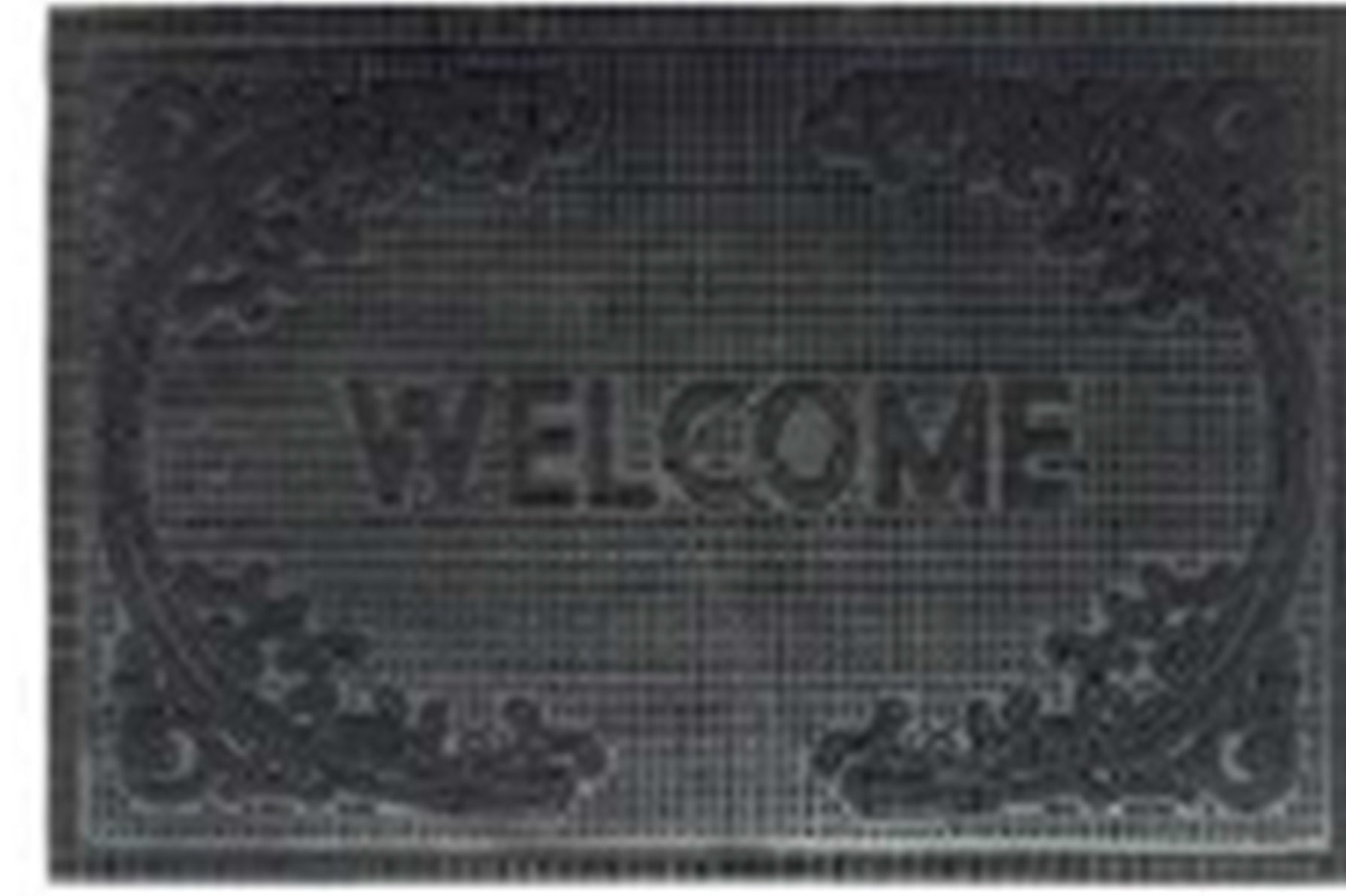 Welcome rubber doormat 60 x 40 cm, “WELCOME” centered with ornamental corners