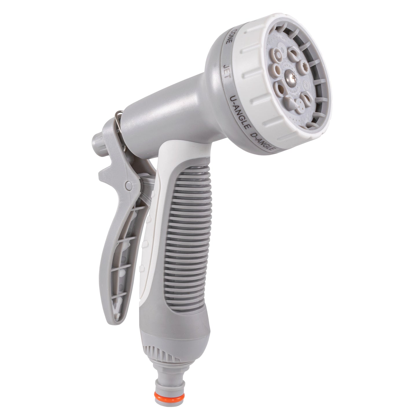 White and silver dog shower spray gun head with multi-jet nozzle