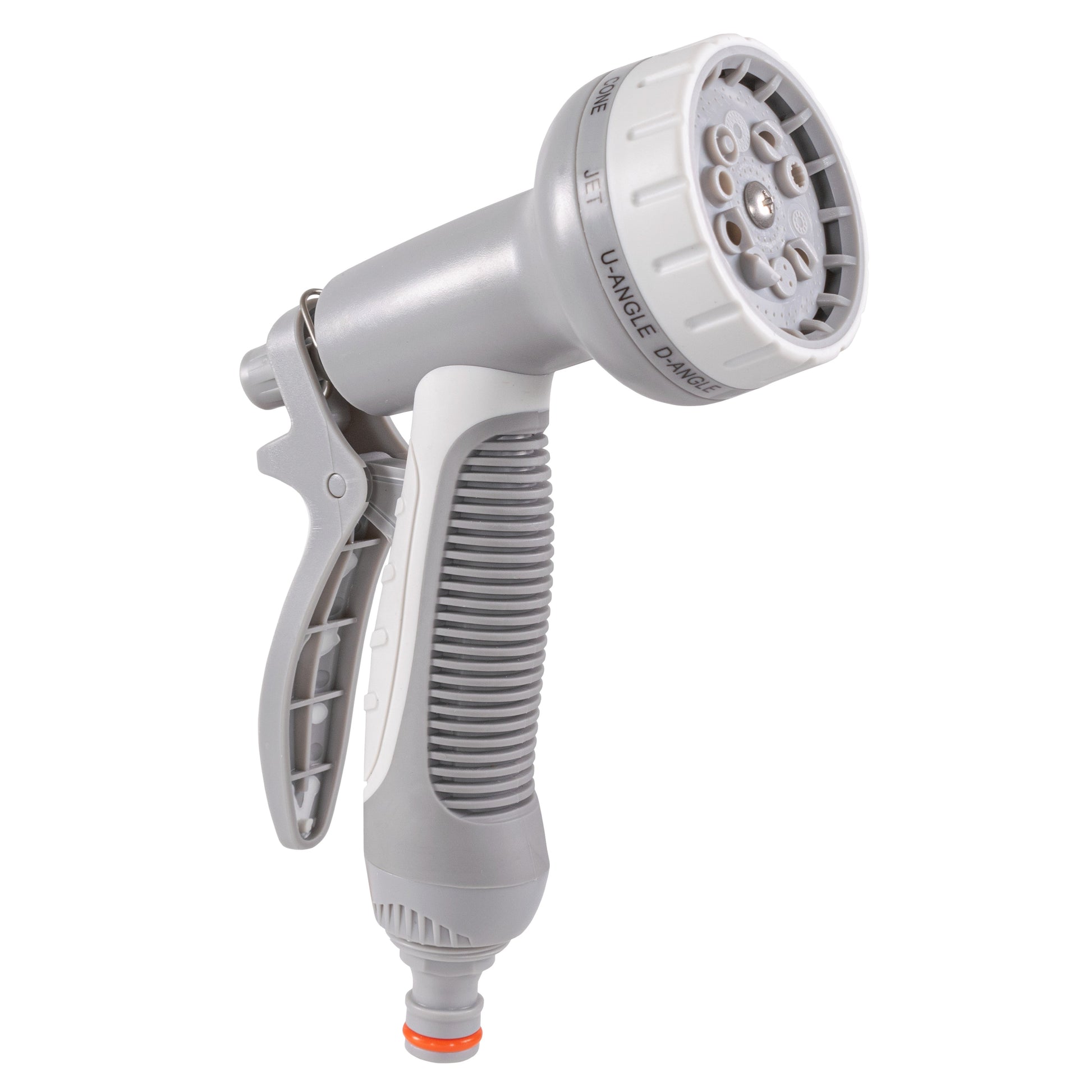White and silver dog shower spray gun head with multi-jet nozzle