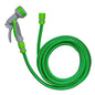 Cold-water green hose gun for dog shower kit with spray-pattern head and trigger