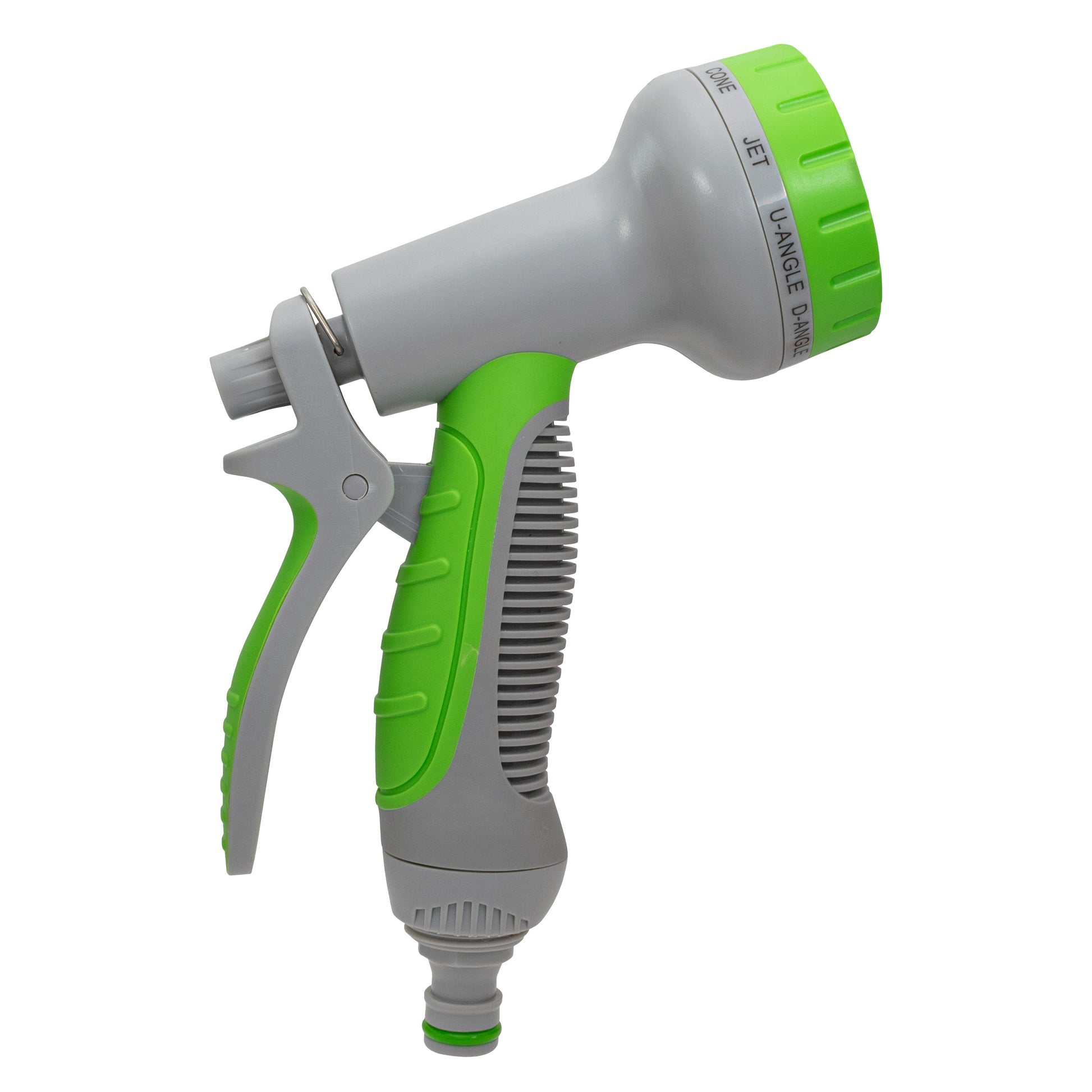 Dog shower hose sprayer with adjustable spray modes and green grip