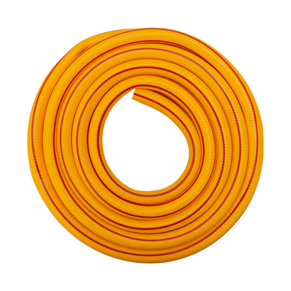 Orange/yellow coiled hose, 5m length, with textured surface