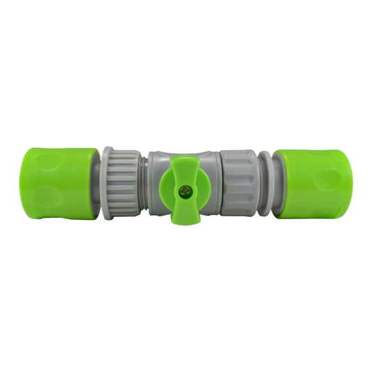 Lime quick connector set with valve, threaded ends and central shutoff