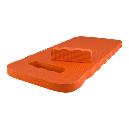 Orange multifunction kneeler mat with raised handle opening