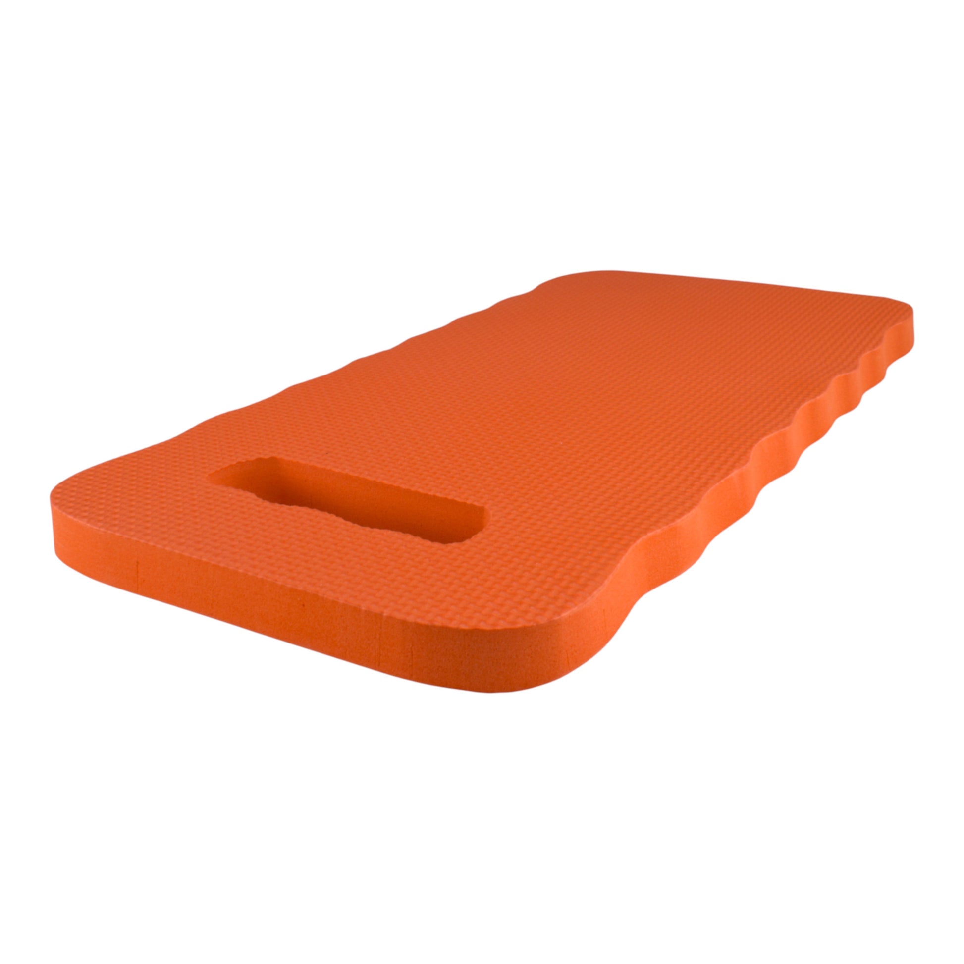 Orange kneeler mat with cut-out for kneeling and carrying