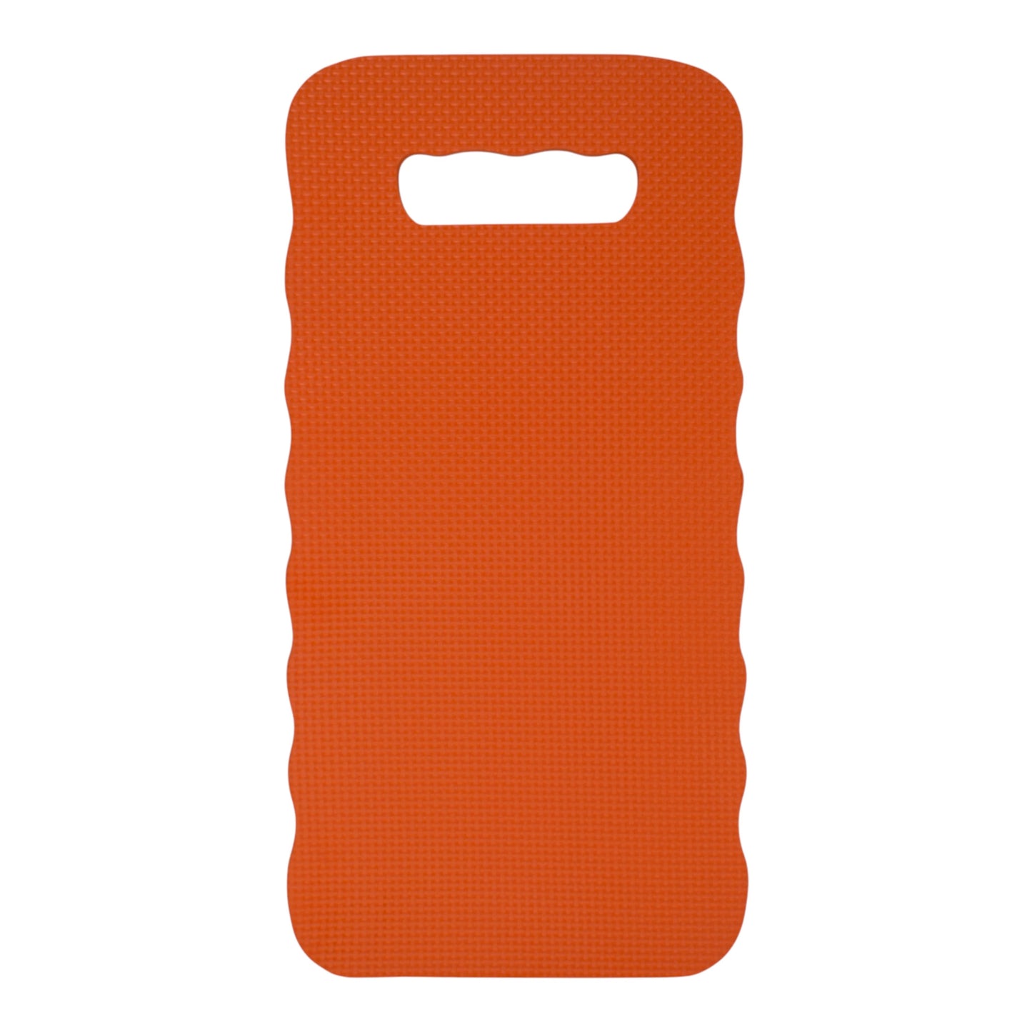 Orange kneeler mat with central handle cut-out