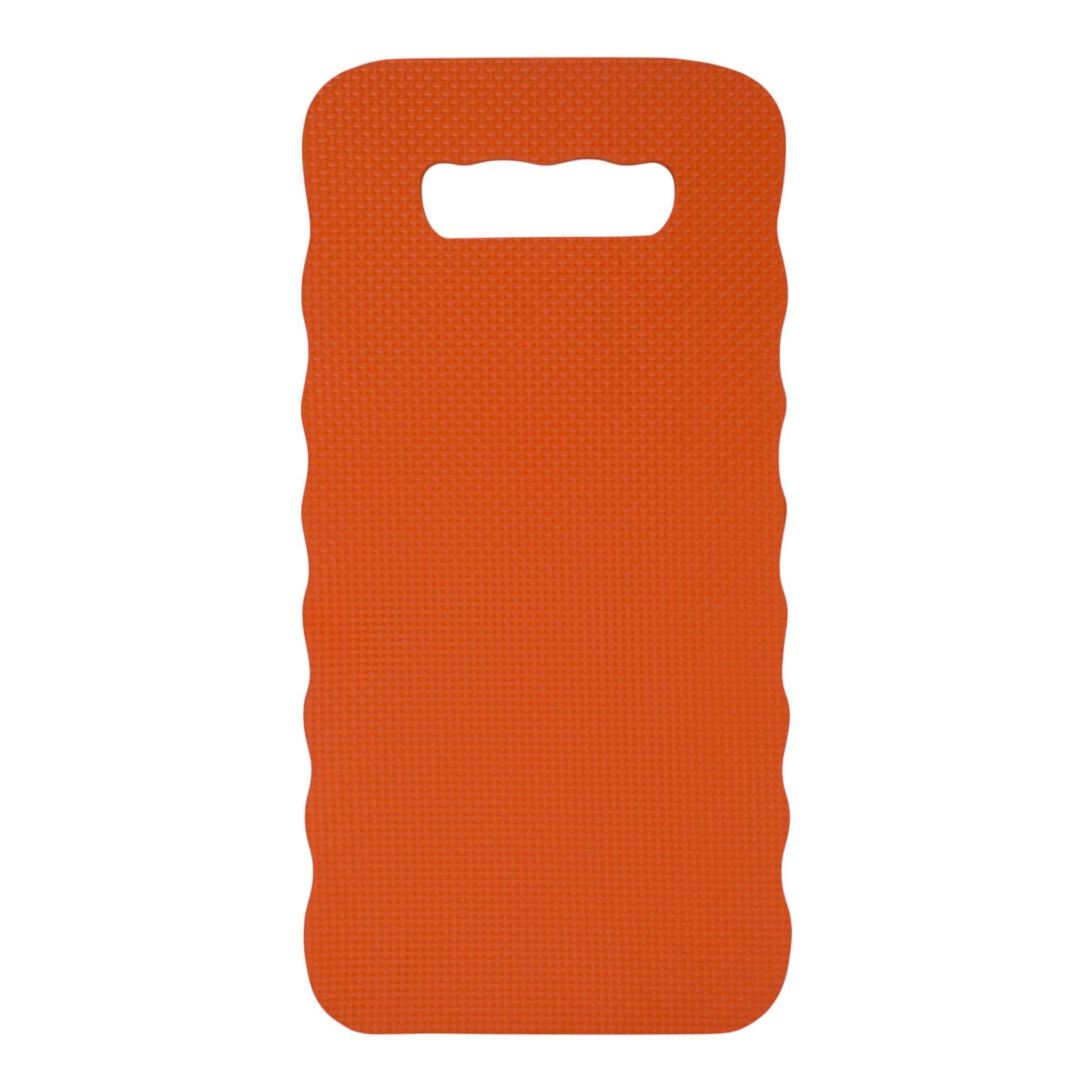 Orange kneeler mat with central handle cut-out