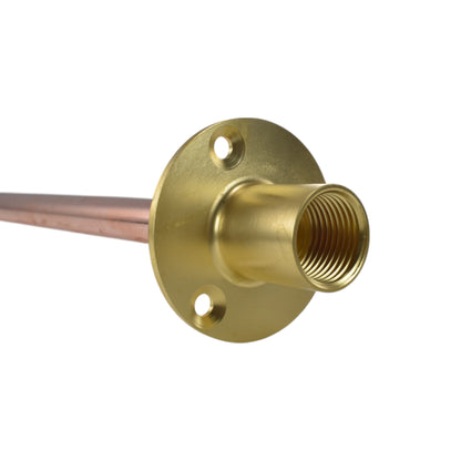 Polished brass 13mm barbed tap wall flange with threaded connection, standard kit part