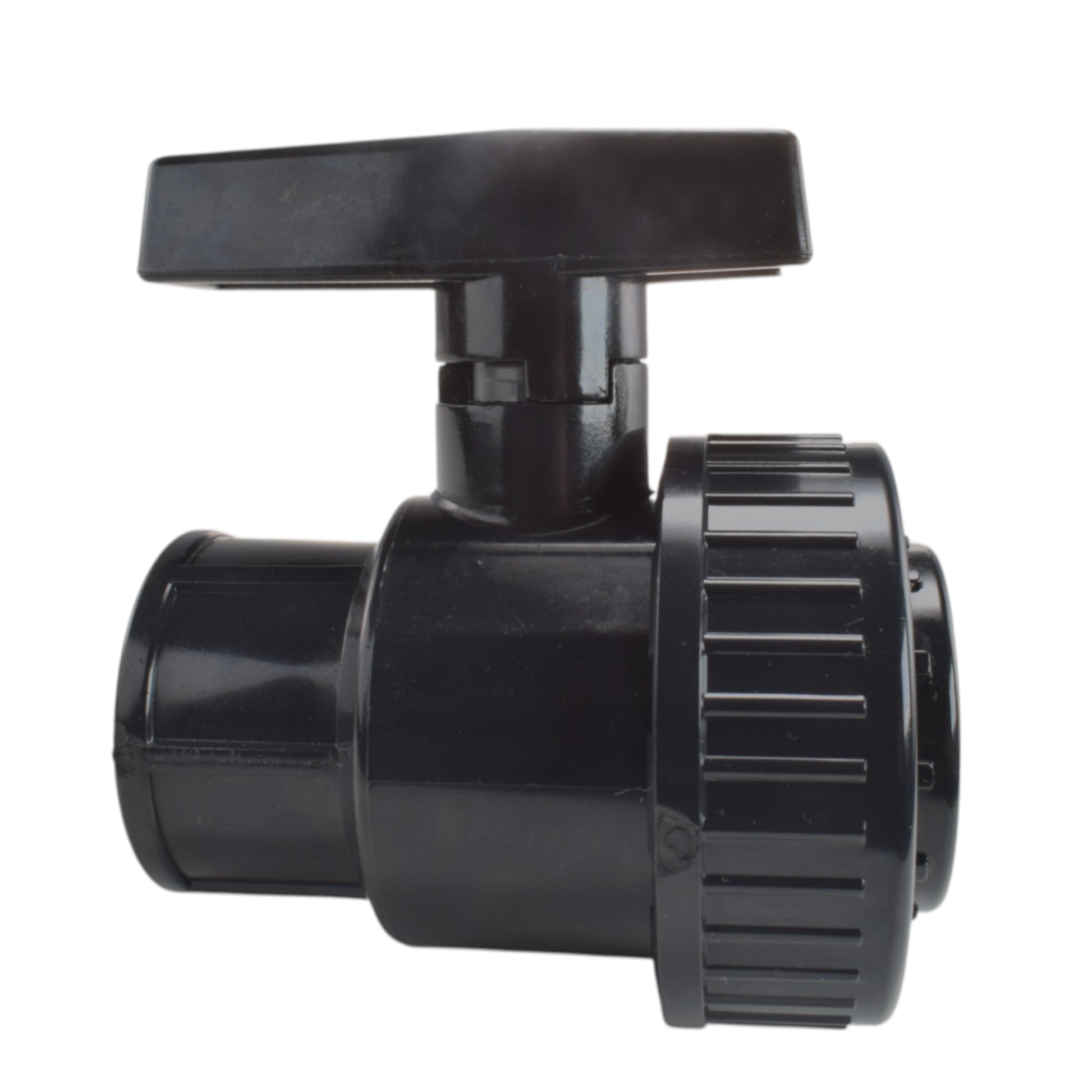 PP ball valve with lever handle and ribbed union nut