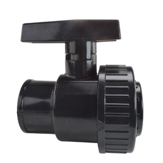 PP ball valve with lever handle and ribbed union nut